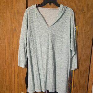 Women's Light Blue Hooded Swim Coverup